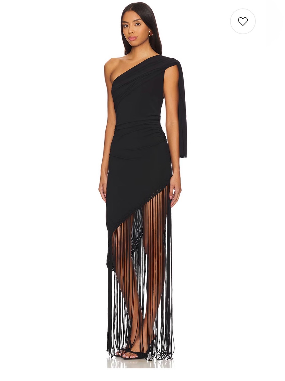 FAITHFULL THE BRAND Bijou Asymmetric Dress in Black - Picture 2 of 3